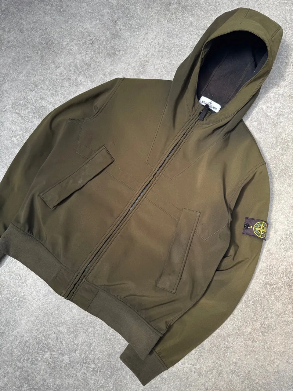 2010s Stone Island Soft Shell-R Khaki Jacket