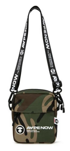 Aape Moonface patch camo crossbody pouch Army Green