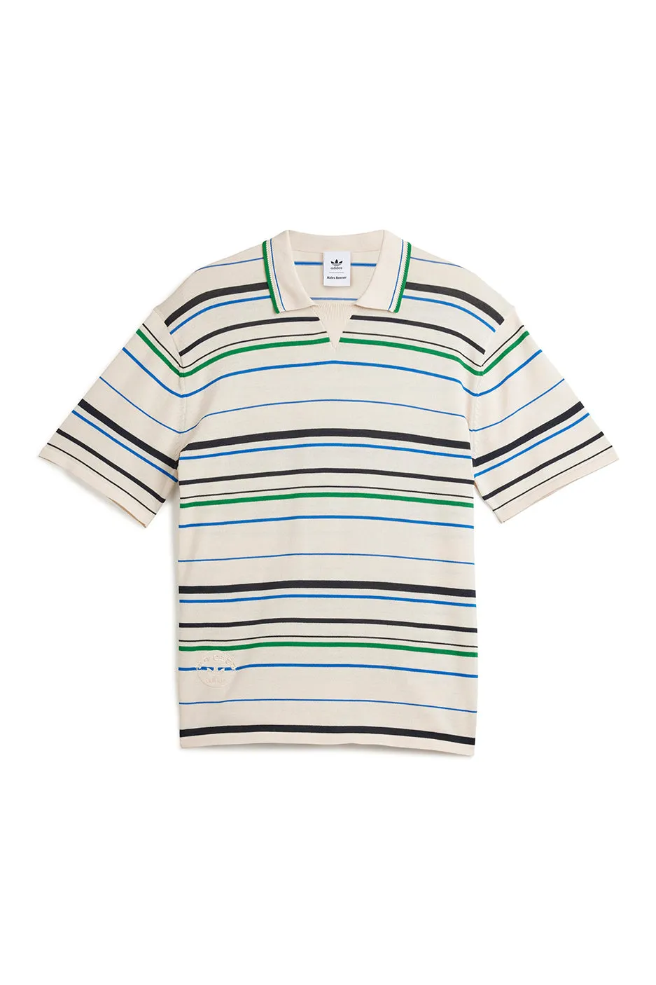 adidas x Wales Bonner Knit Polo 'Wonder White/Green/Blue Bird'