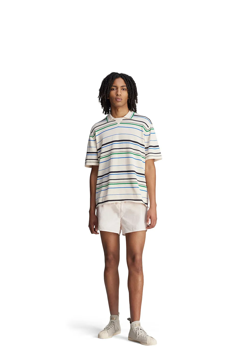 adidas x Wales Bonner Knit Polo 'Wonder White/Green/Blue Bird'