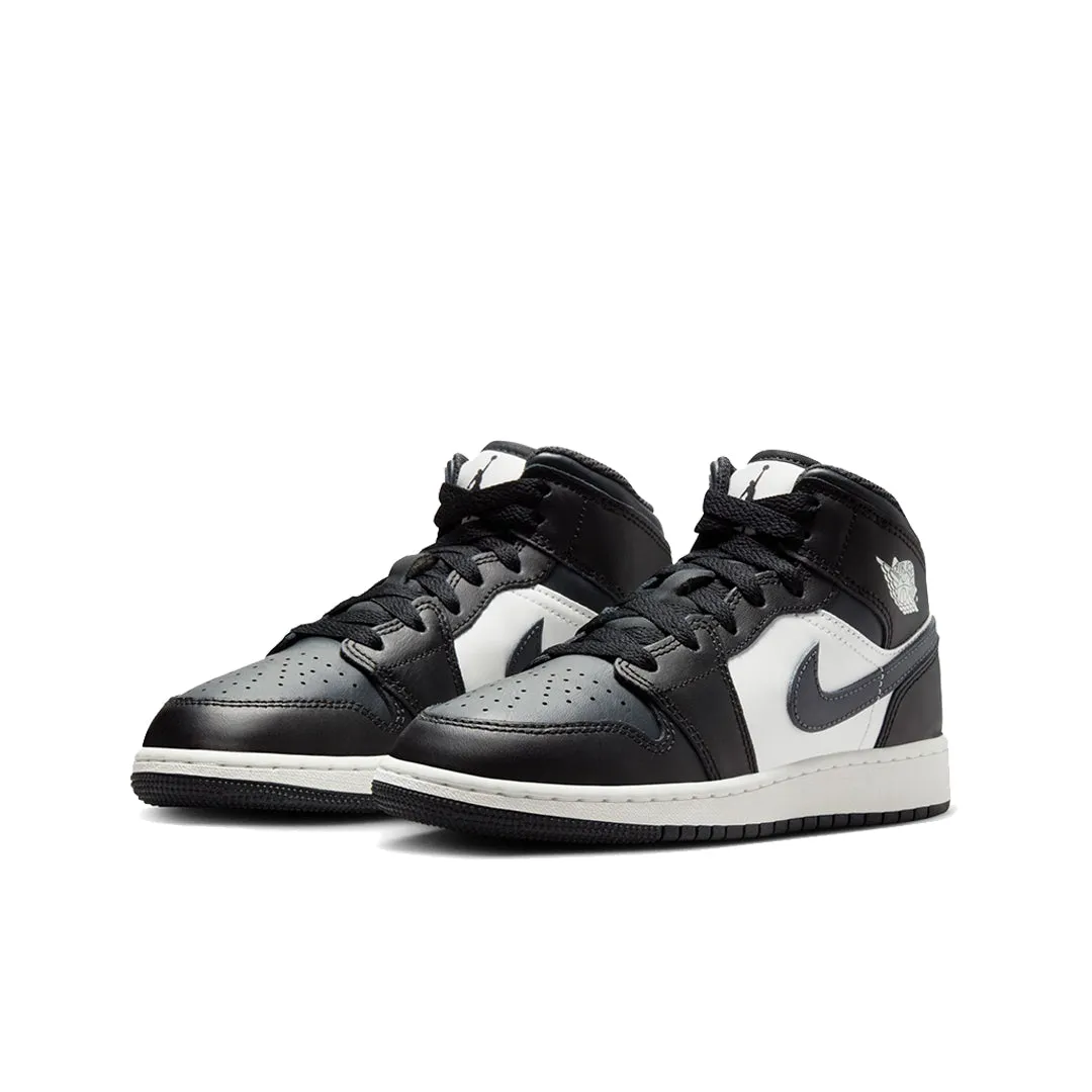 AIR JORDAN 1 MID (GS) BLACK/SUMMIT WHITE