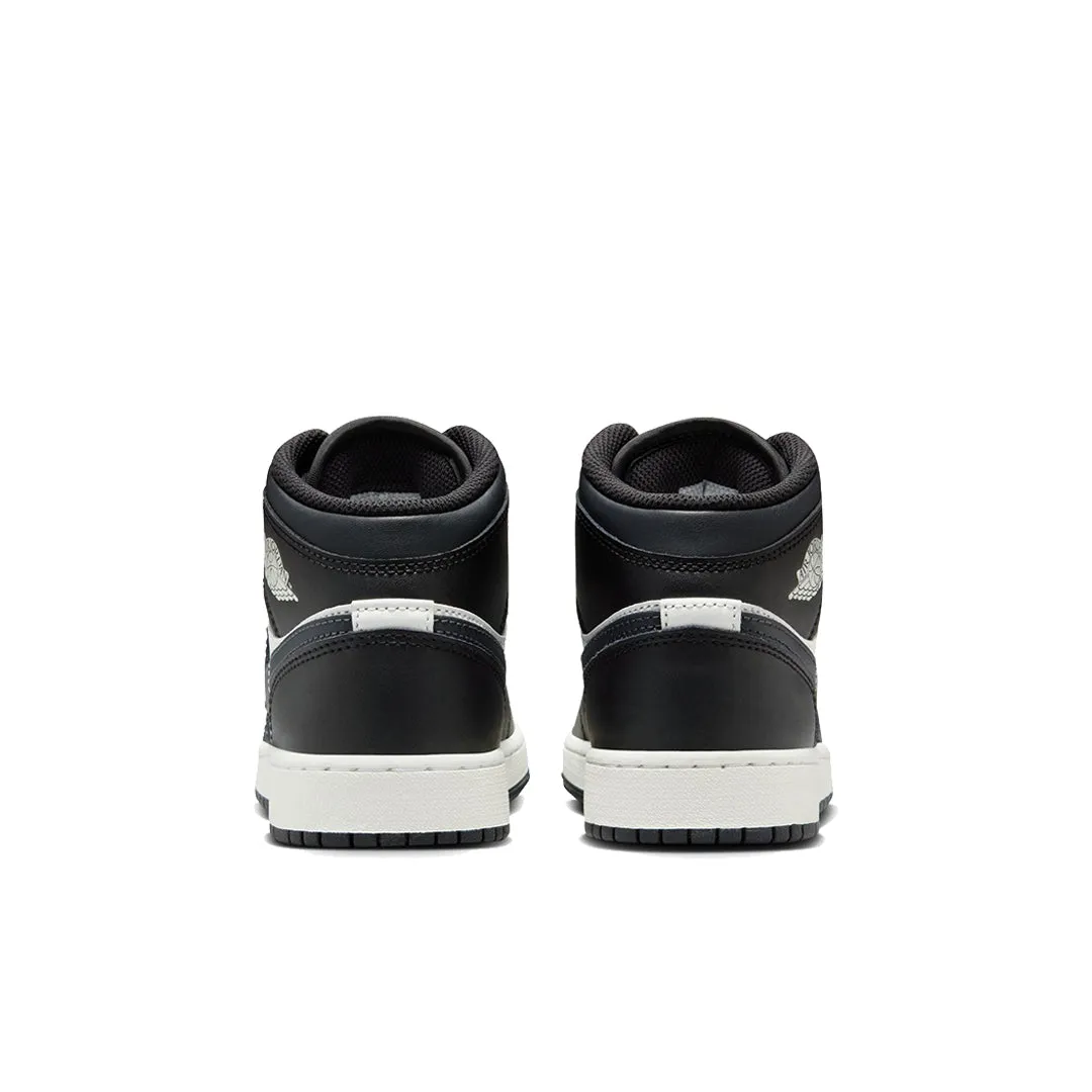 AIR JORDAN 1 MID (GS) BLACK/SUMMIT WHITE