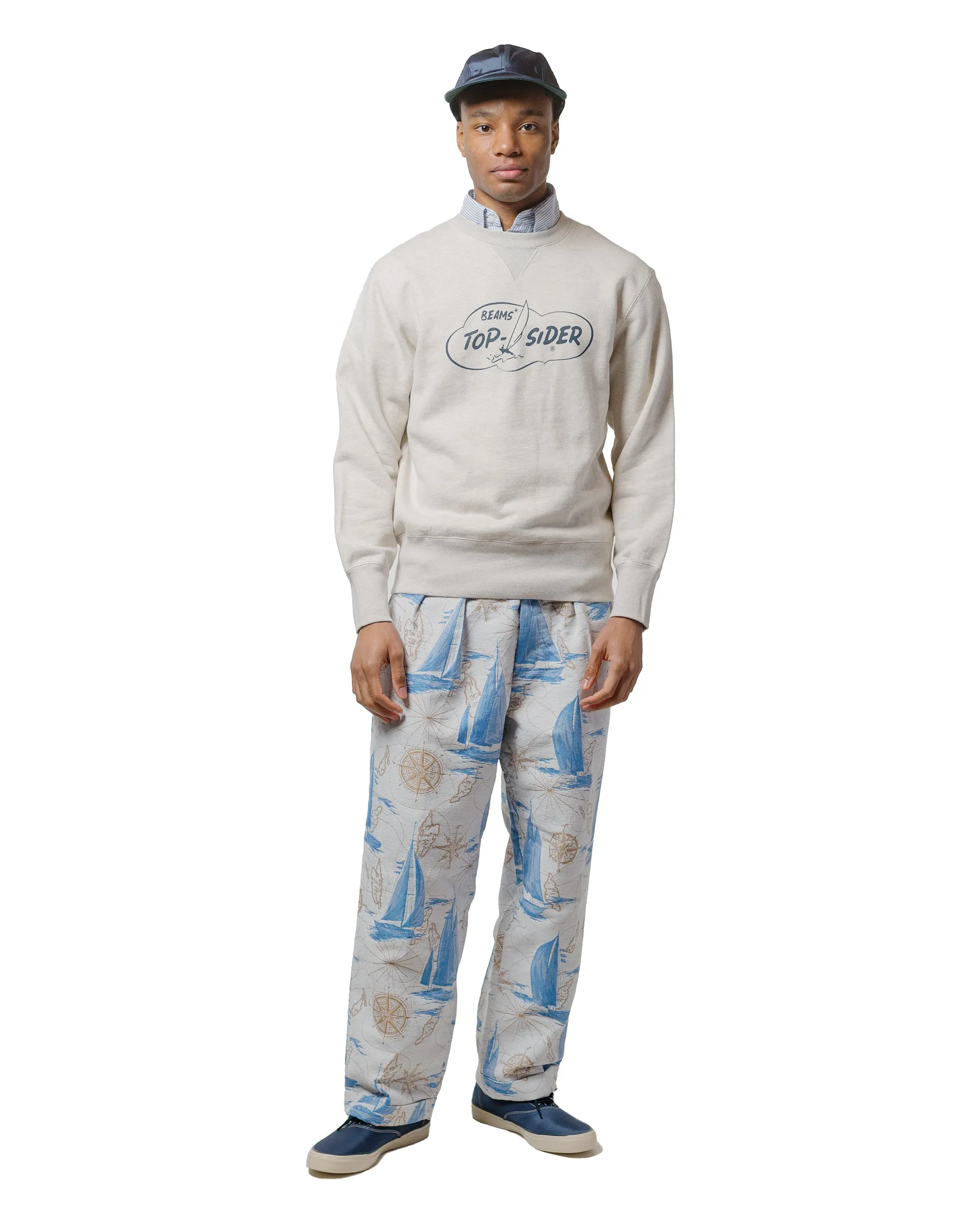 Beams Plus Sperry Top-Sider B.D. Pullover Classic-Fit Oxford Stripe