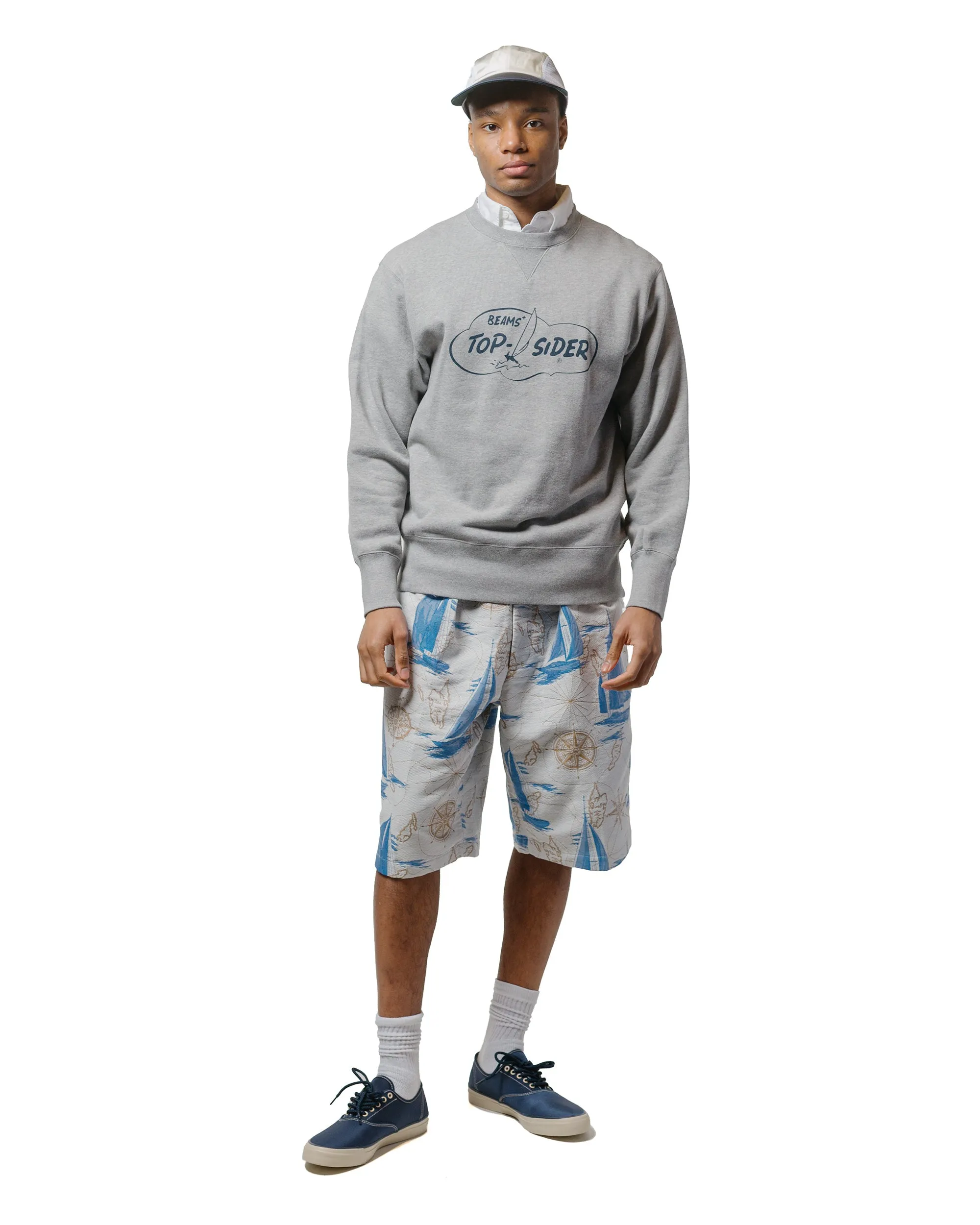 Beams Plus Sperry Top-Sider B.D. Pullover Classic-Fit Oxford White