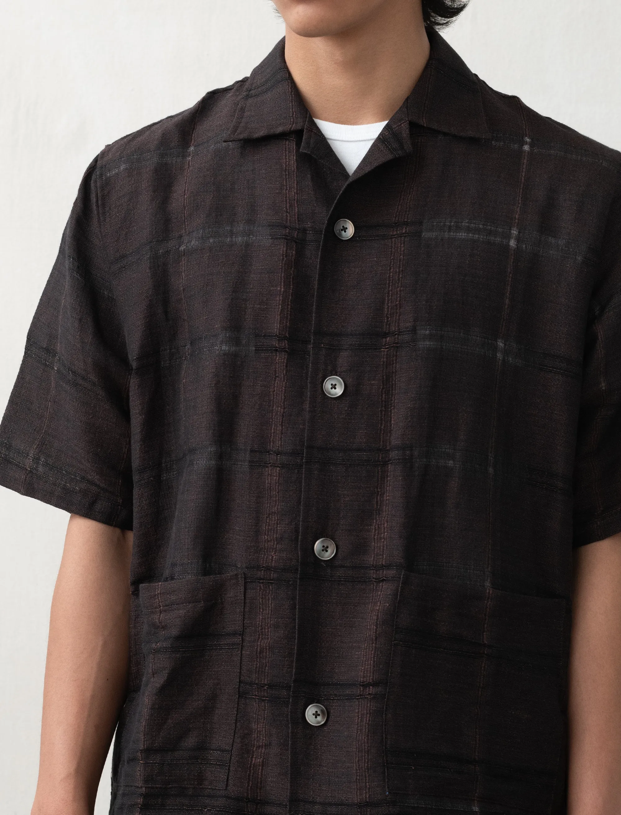 Cabana Shirt Plaid Jacquard (Brown)