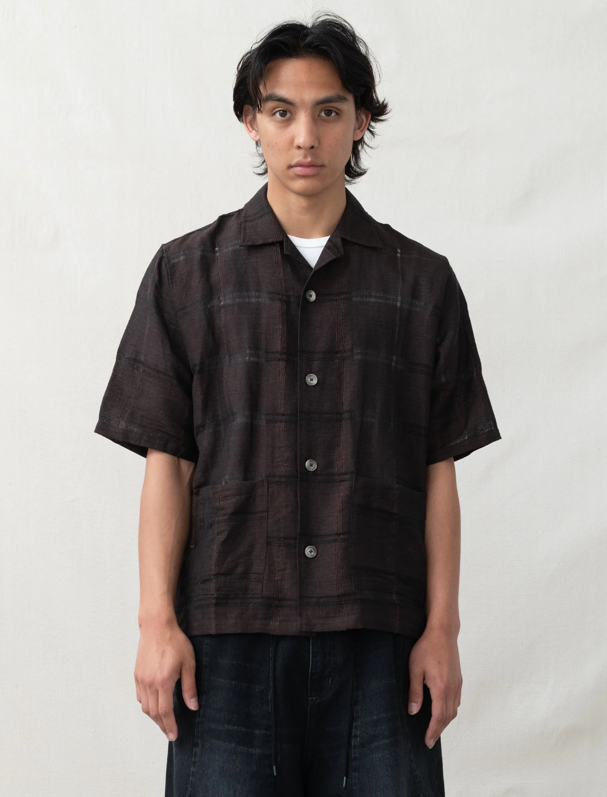 Cabana Shirt Plaid Jacquard (Brown)