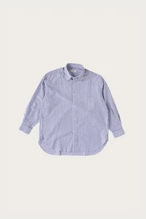 Cotton Oxford Regular Collar Shirt - Sax Stripe