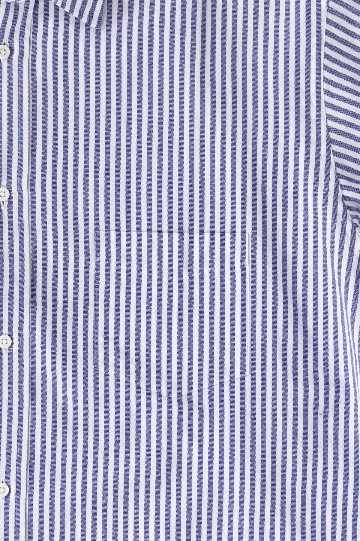Cotton Oxford Regular Collar Shirt - Sax Stripe