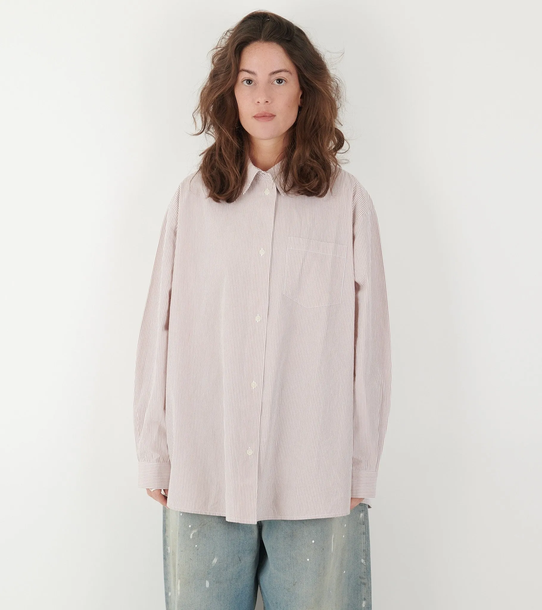 Edgar Shirt Warm Beige/White Stripe