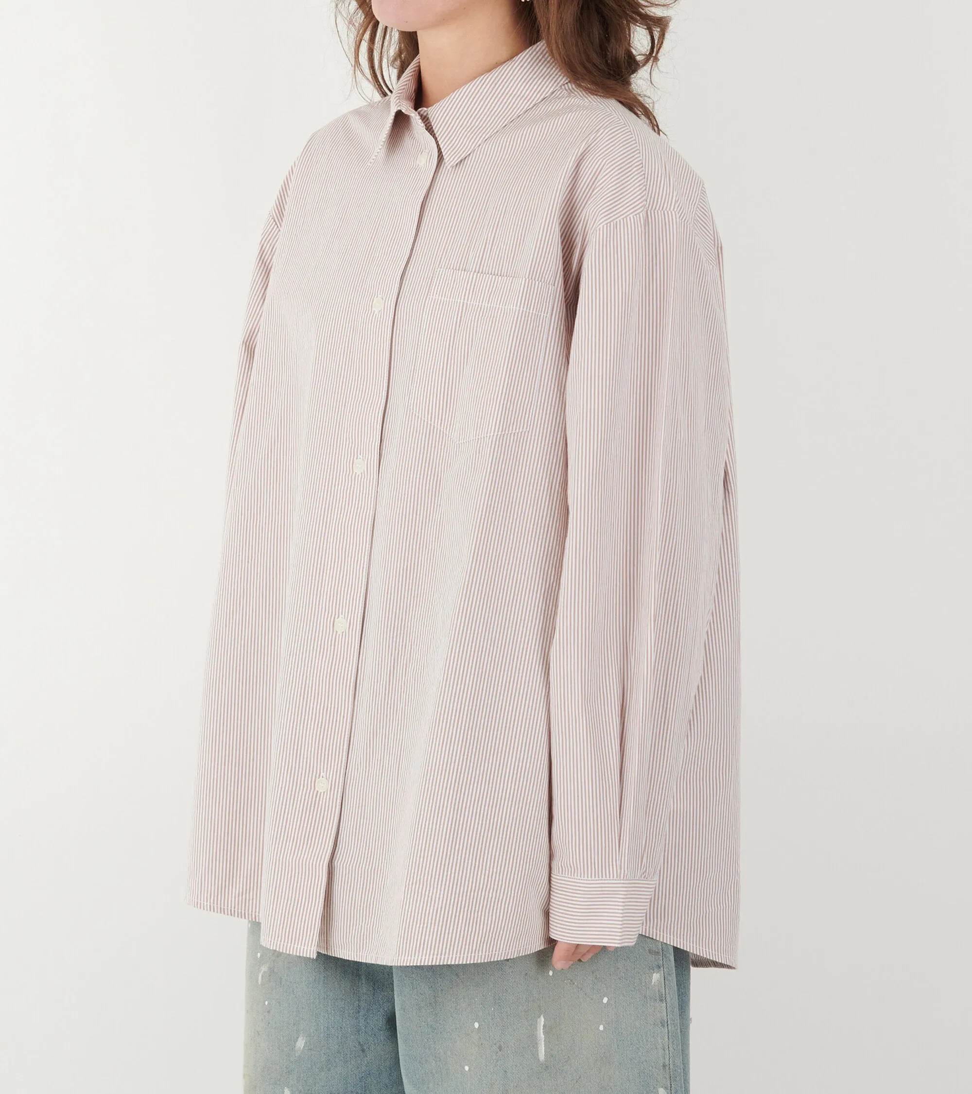Edgar Shirt Warm Beige/White Stripe