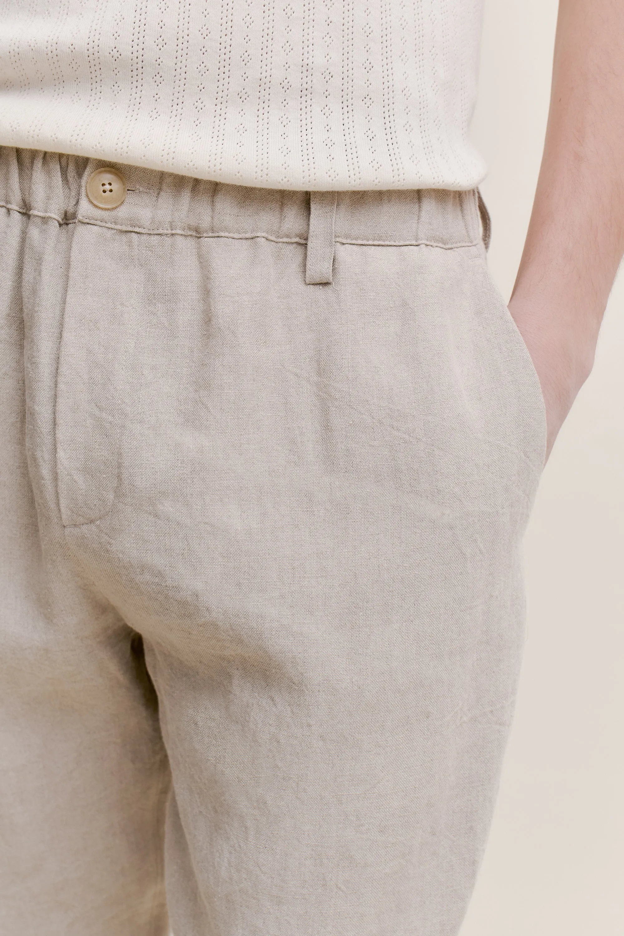 ELASTICATED WIDE TROUSERS