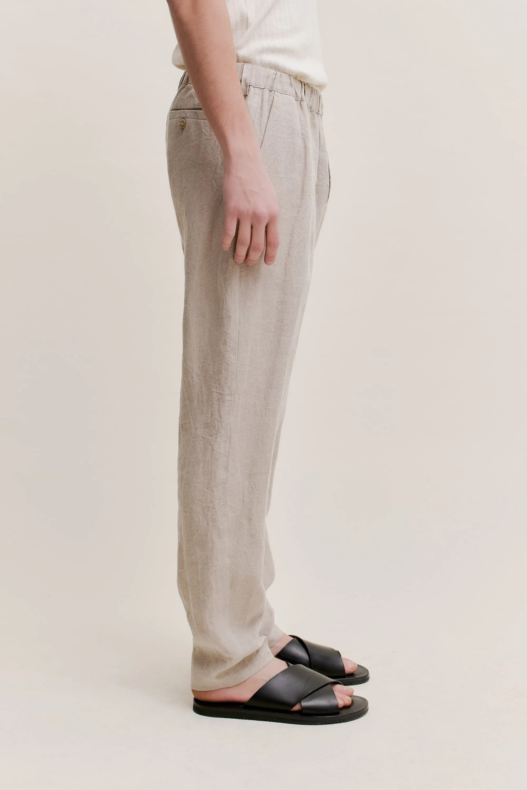 ELASTICATED WIDE TROUSERS
