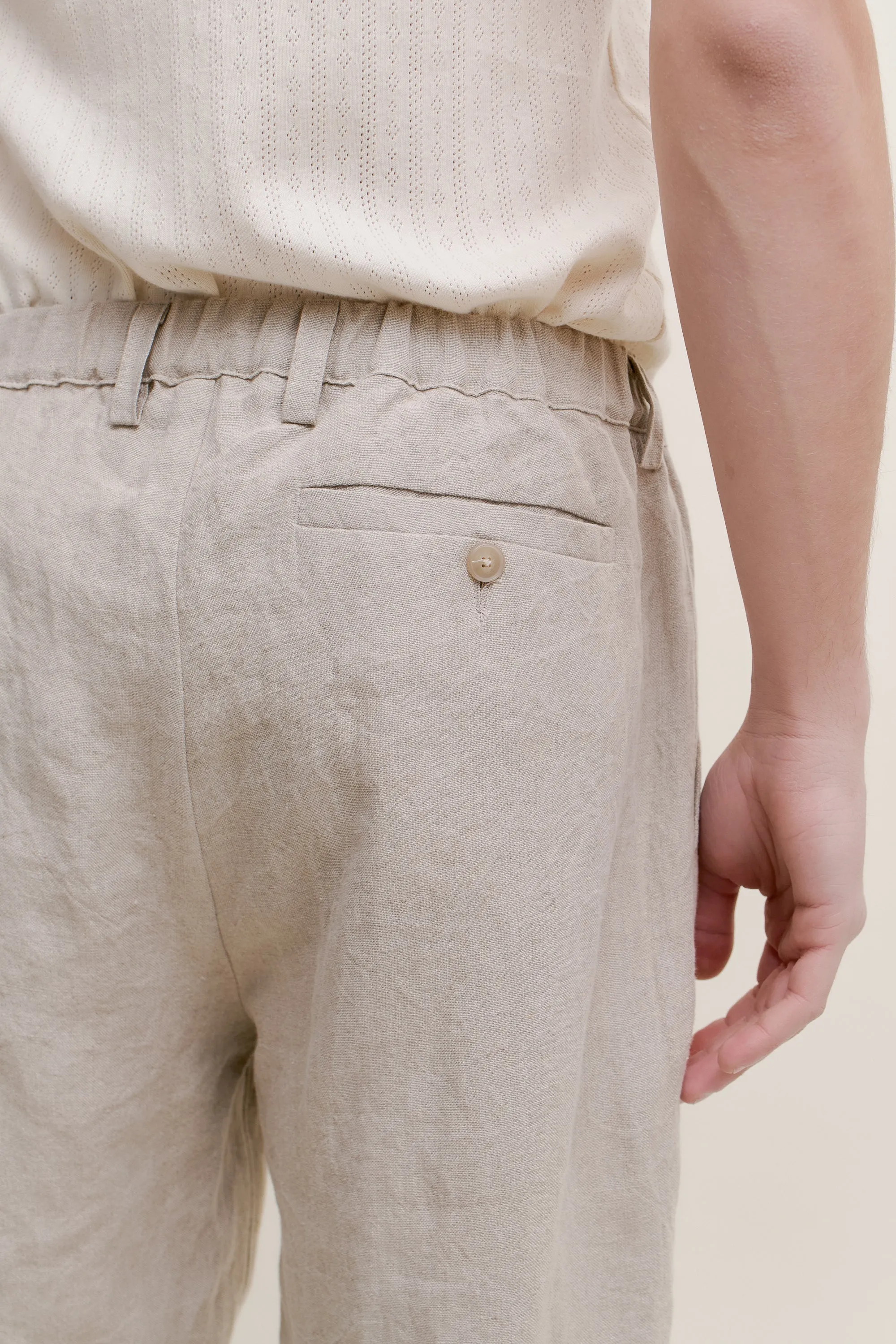 ELASTICATED WIDE TROUSERS