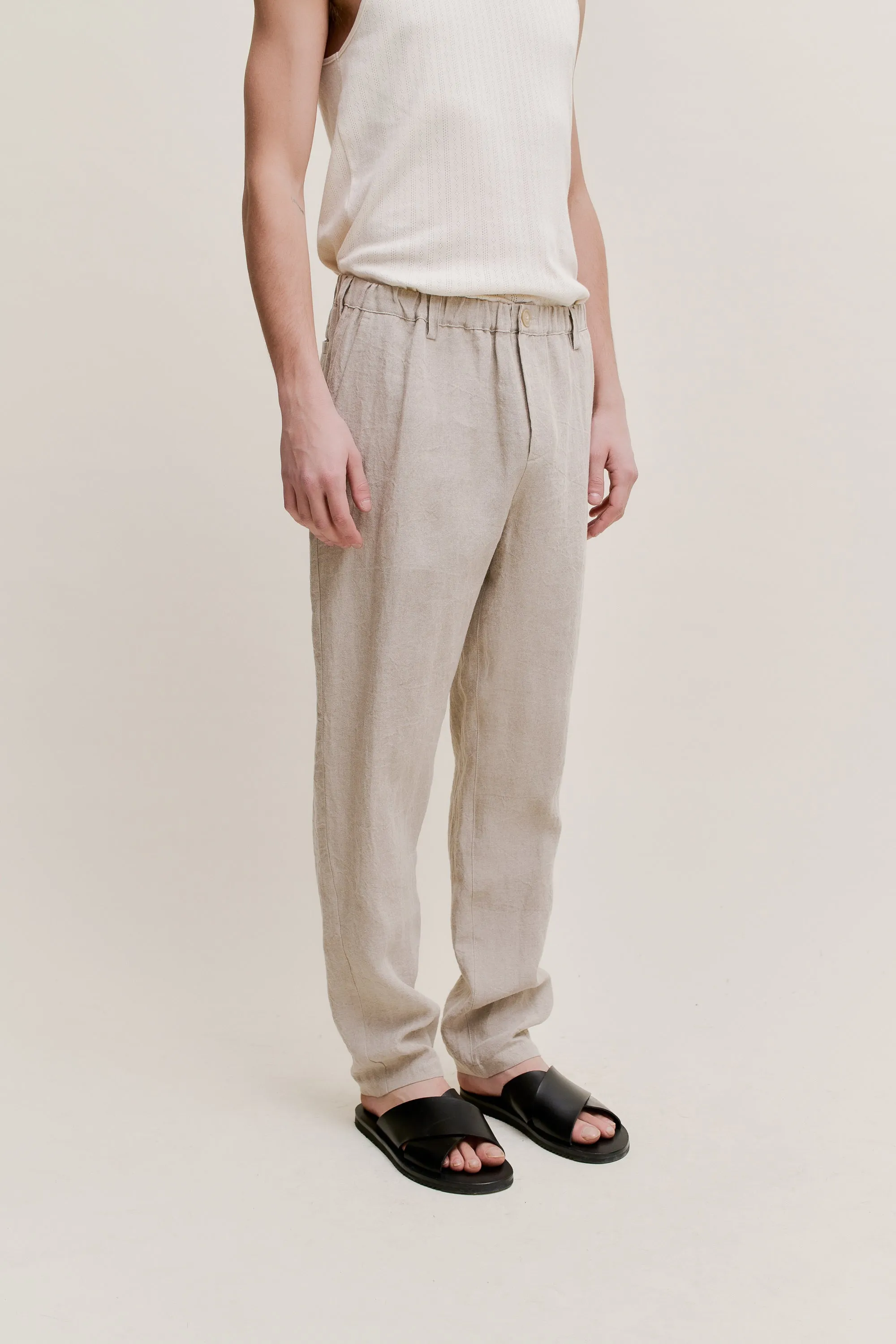ELASTICATED WIDE TROUSERS