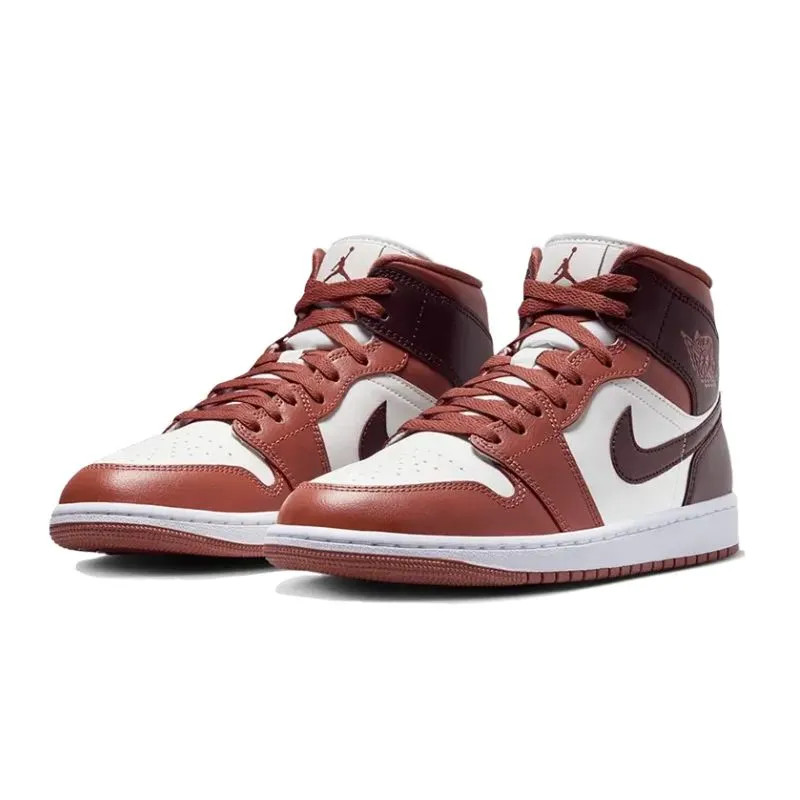 Jordan 1 Mid Dusty Peach Night Maroon (Women's)