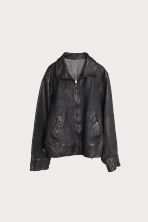 Lot.802 Cossack Leather Jacket - Damaged Black