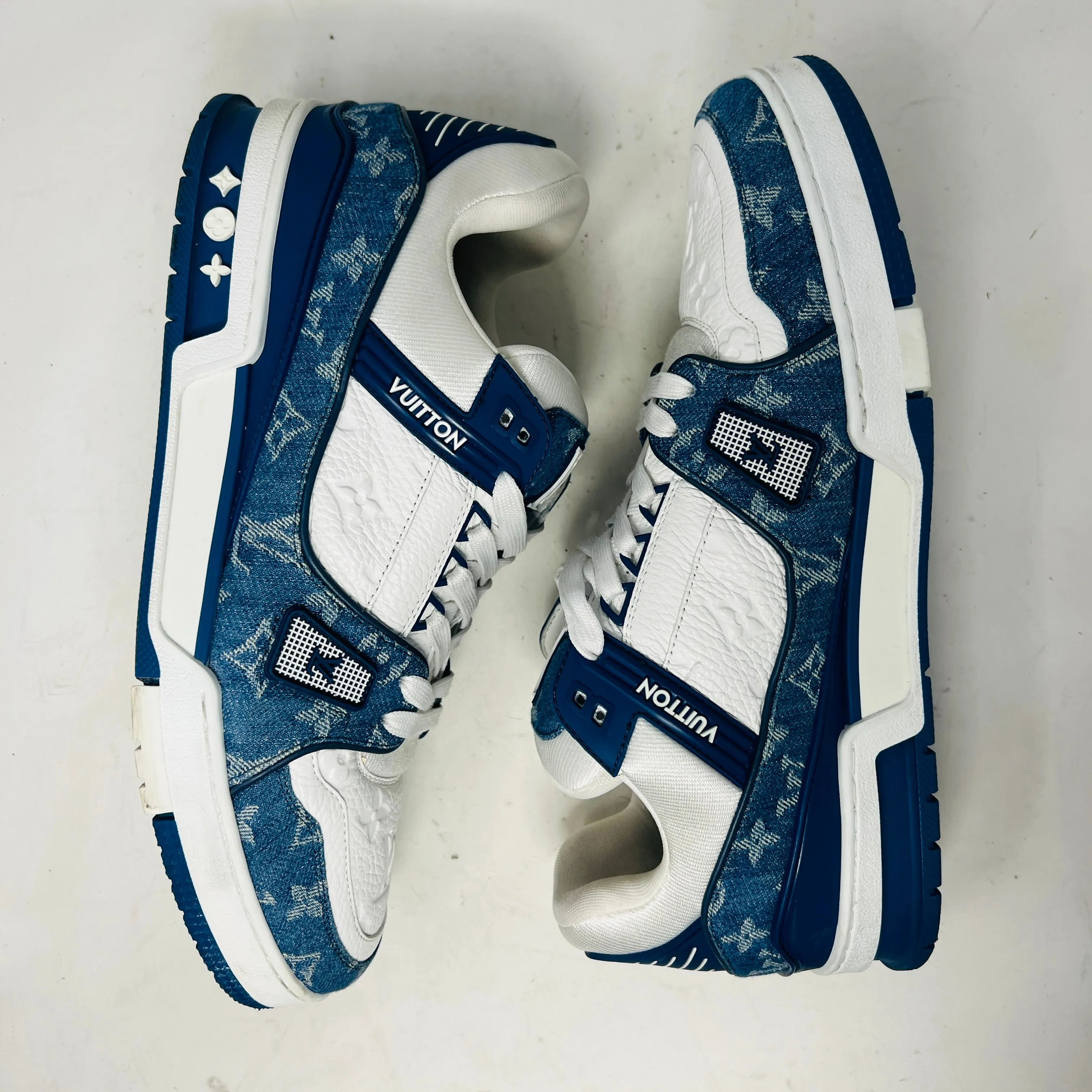 Louis Vuitton LV Trainer Monogram Denim White Blue