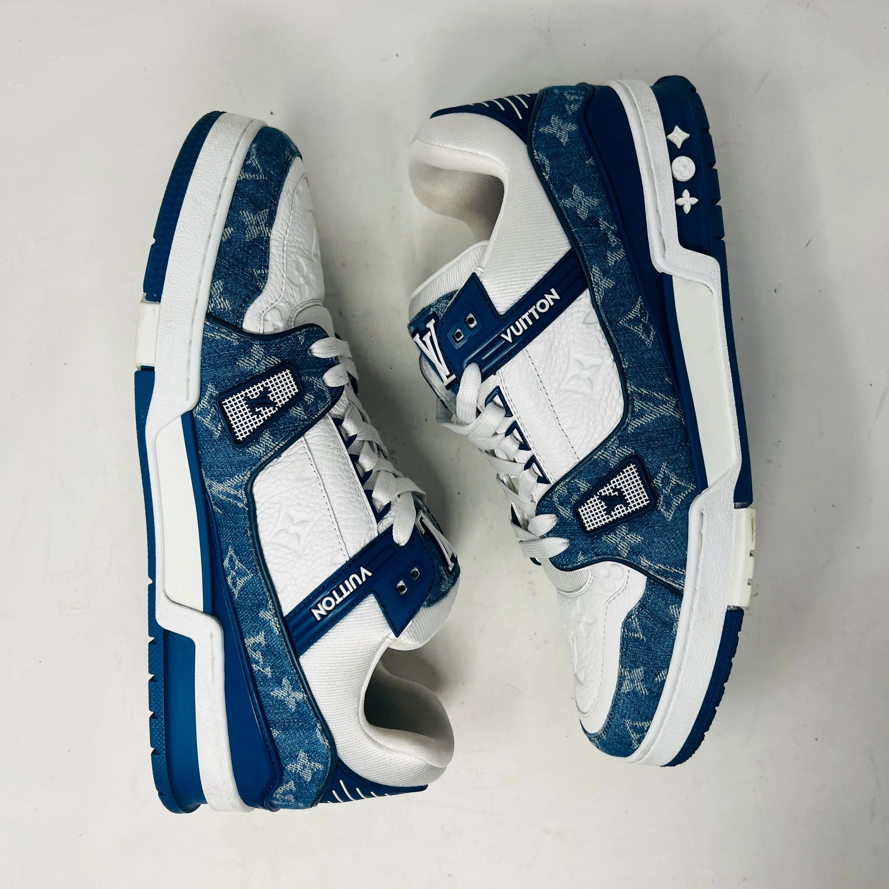 Louis Vuitton LV Trainer Monogram Denim White Blue