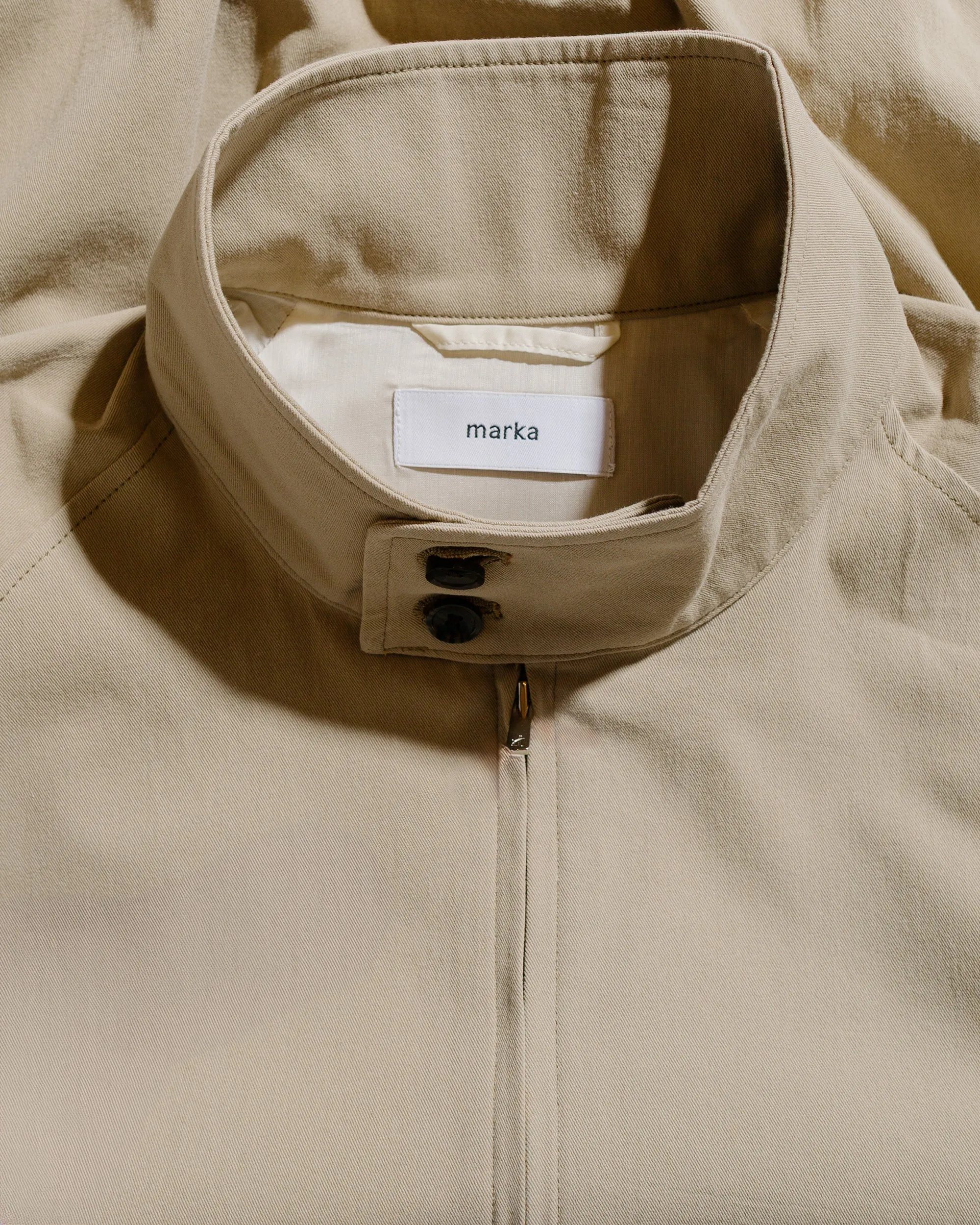 marka Dog Ear Jacket 60/2 Organic Cotton Soft Dry Chino Beige