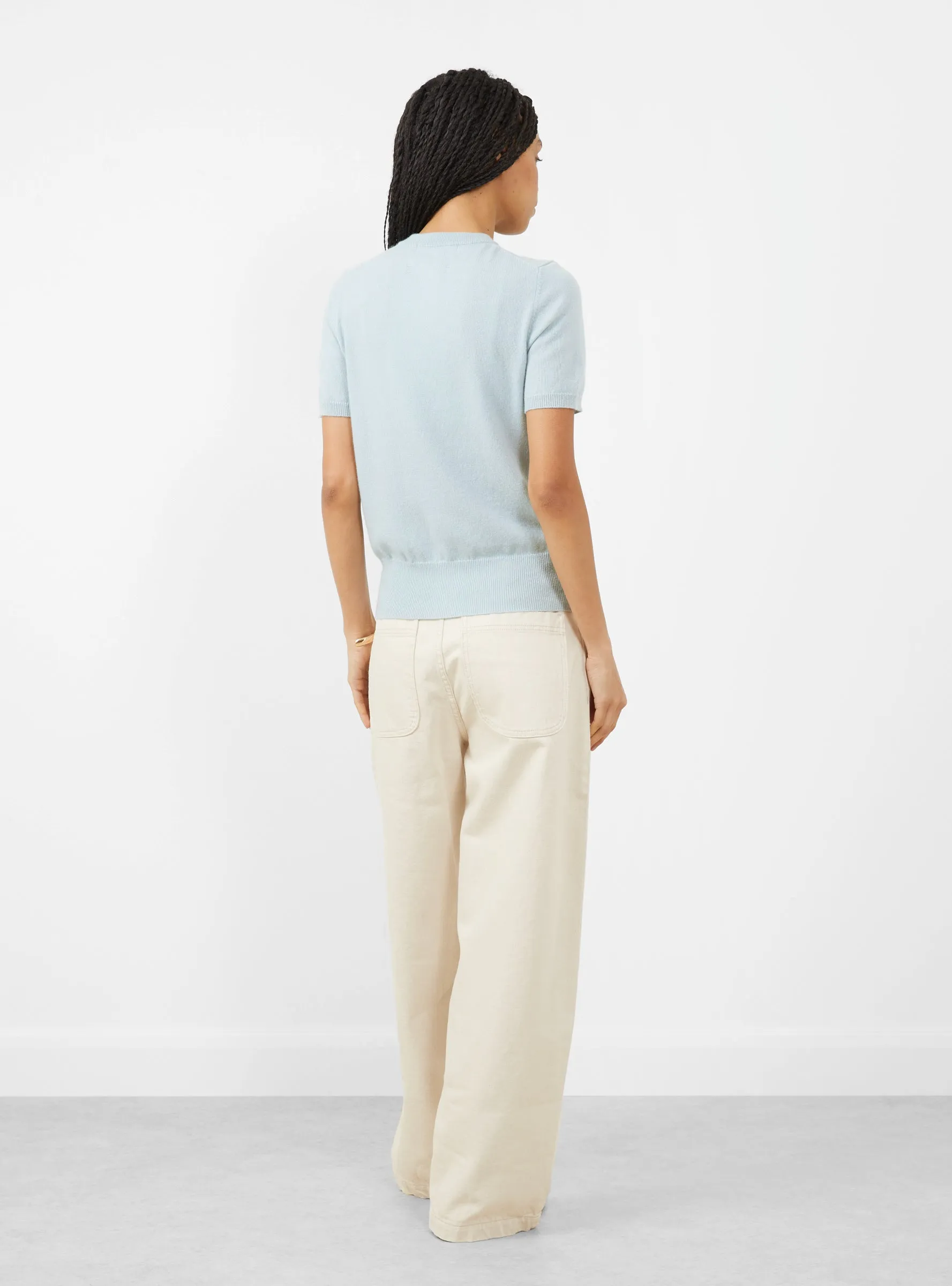 N399 Flyer Cashmere Top Glass