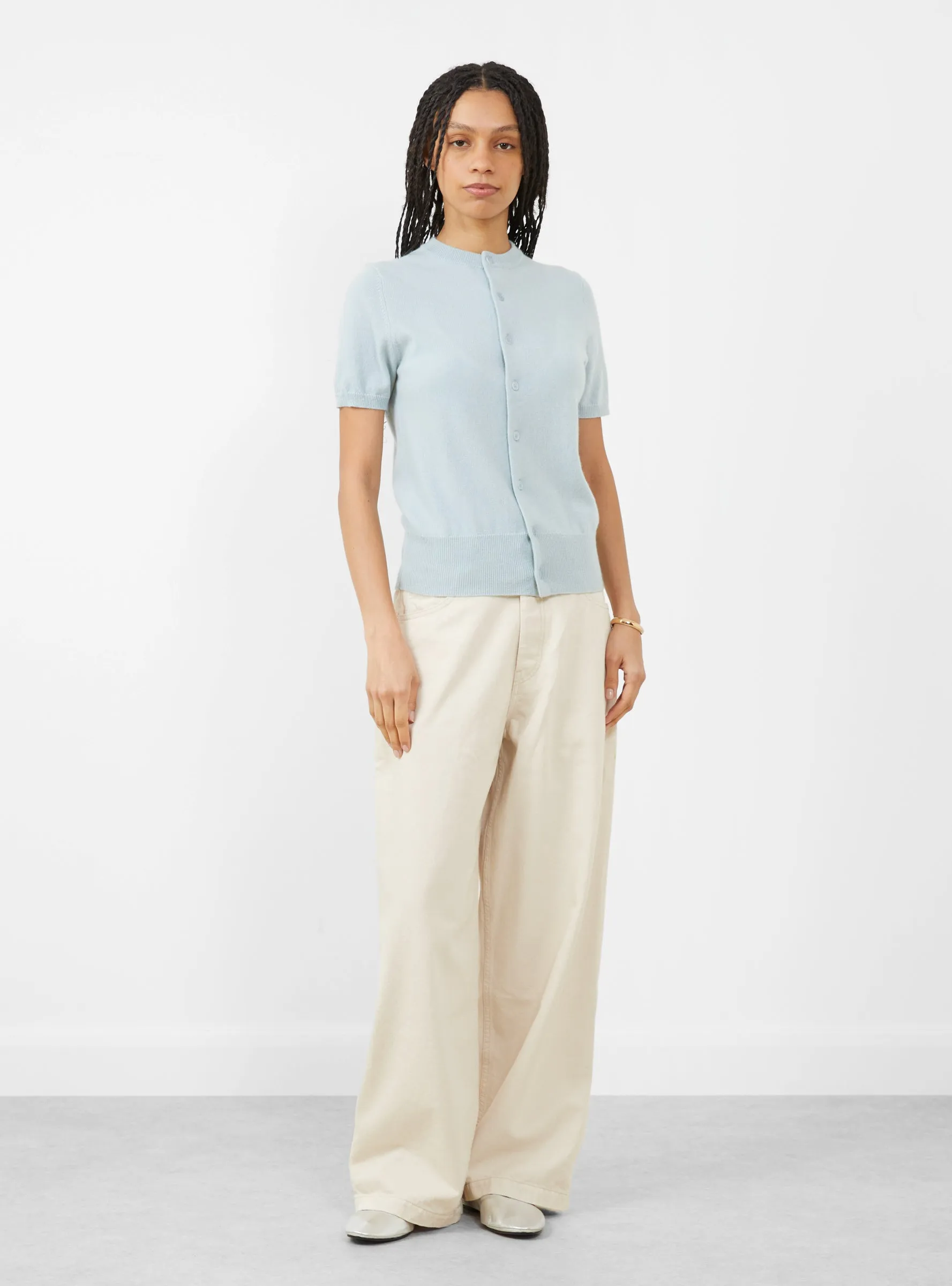 N399 Flyer Cashmere Top Glass