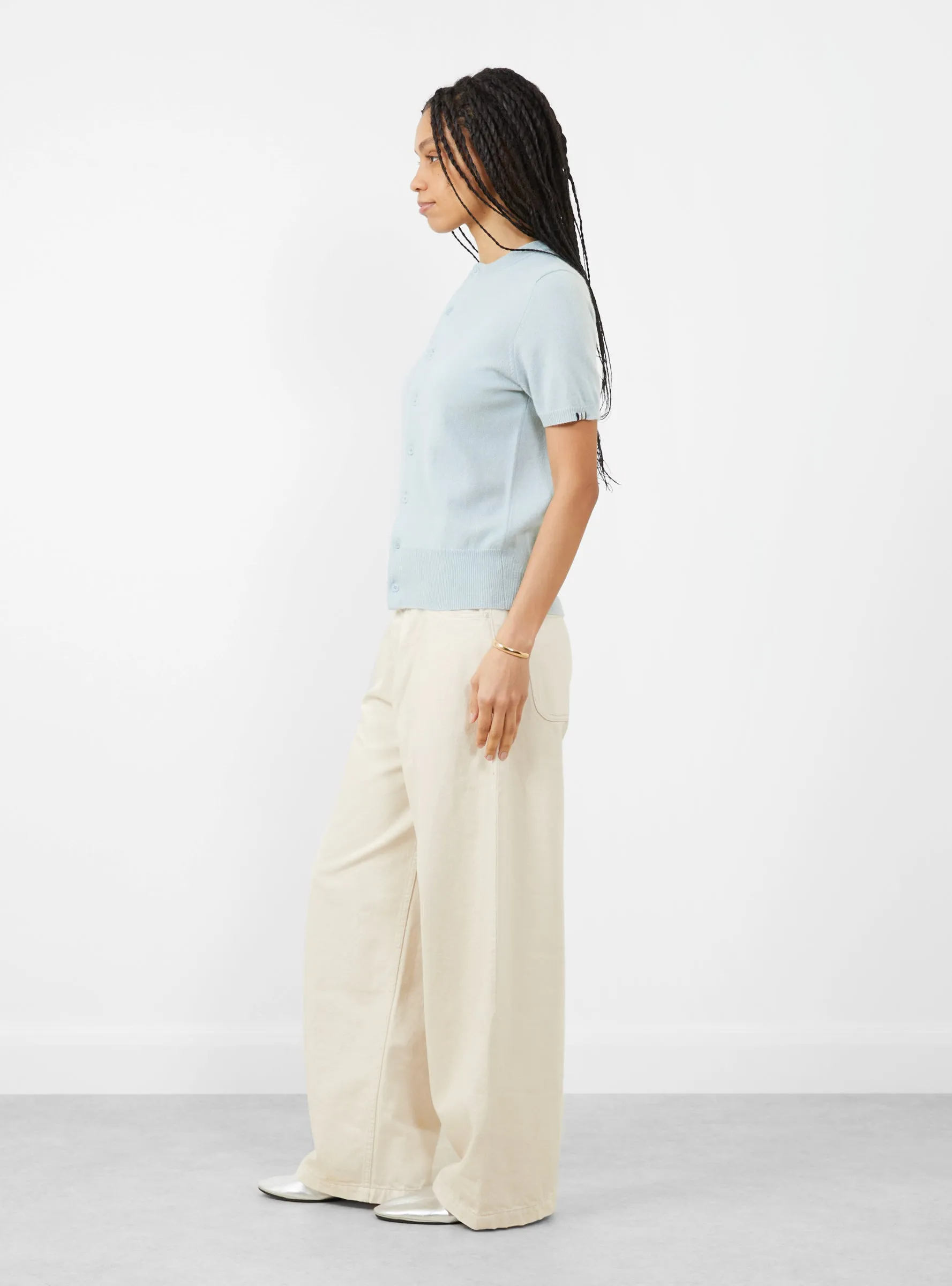 N399 Flyer Cashmere Top Glass