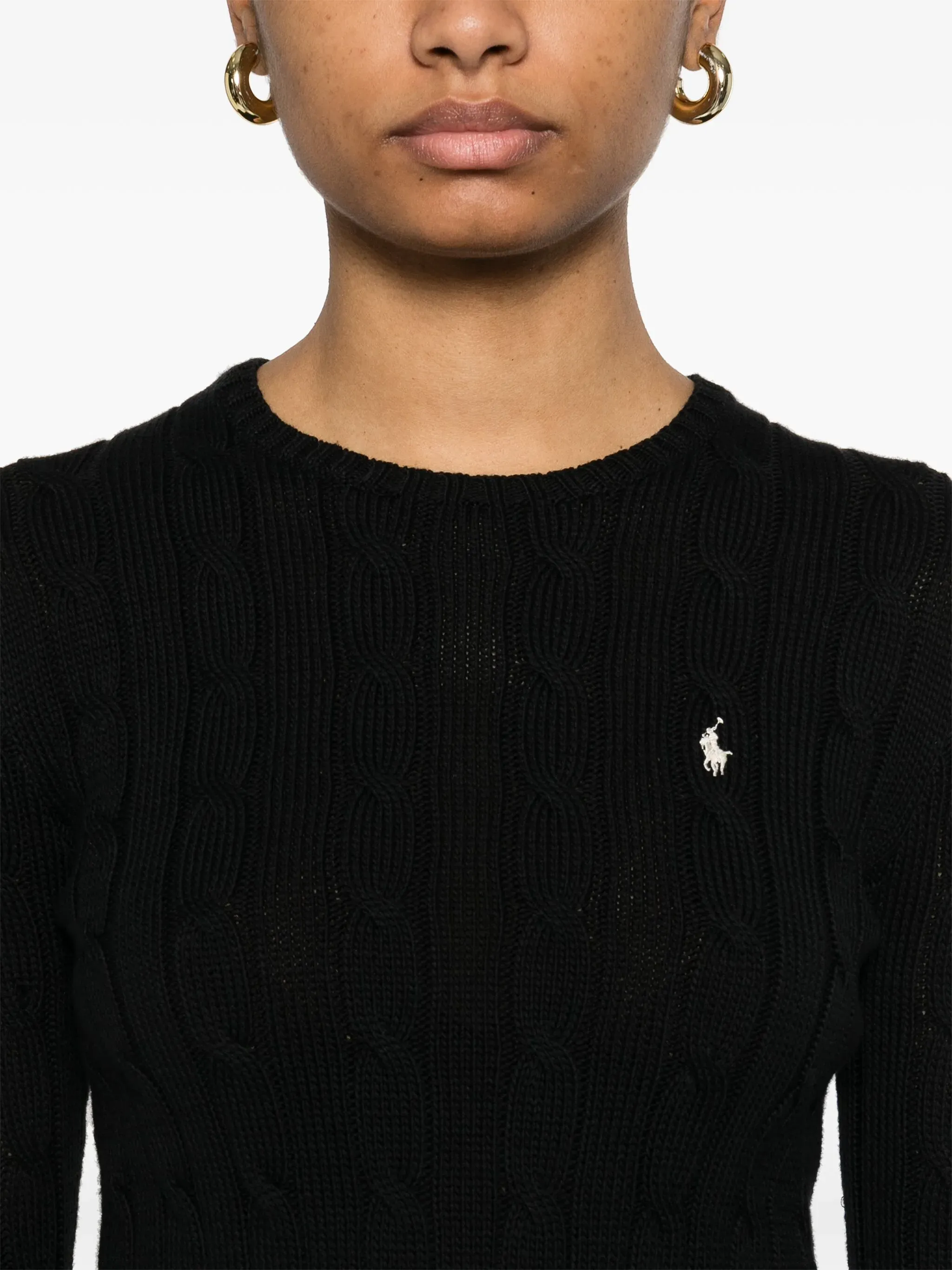 POLO RALPH LAUREN - Women Cable Knit Cotton Crewneck Sweater
