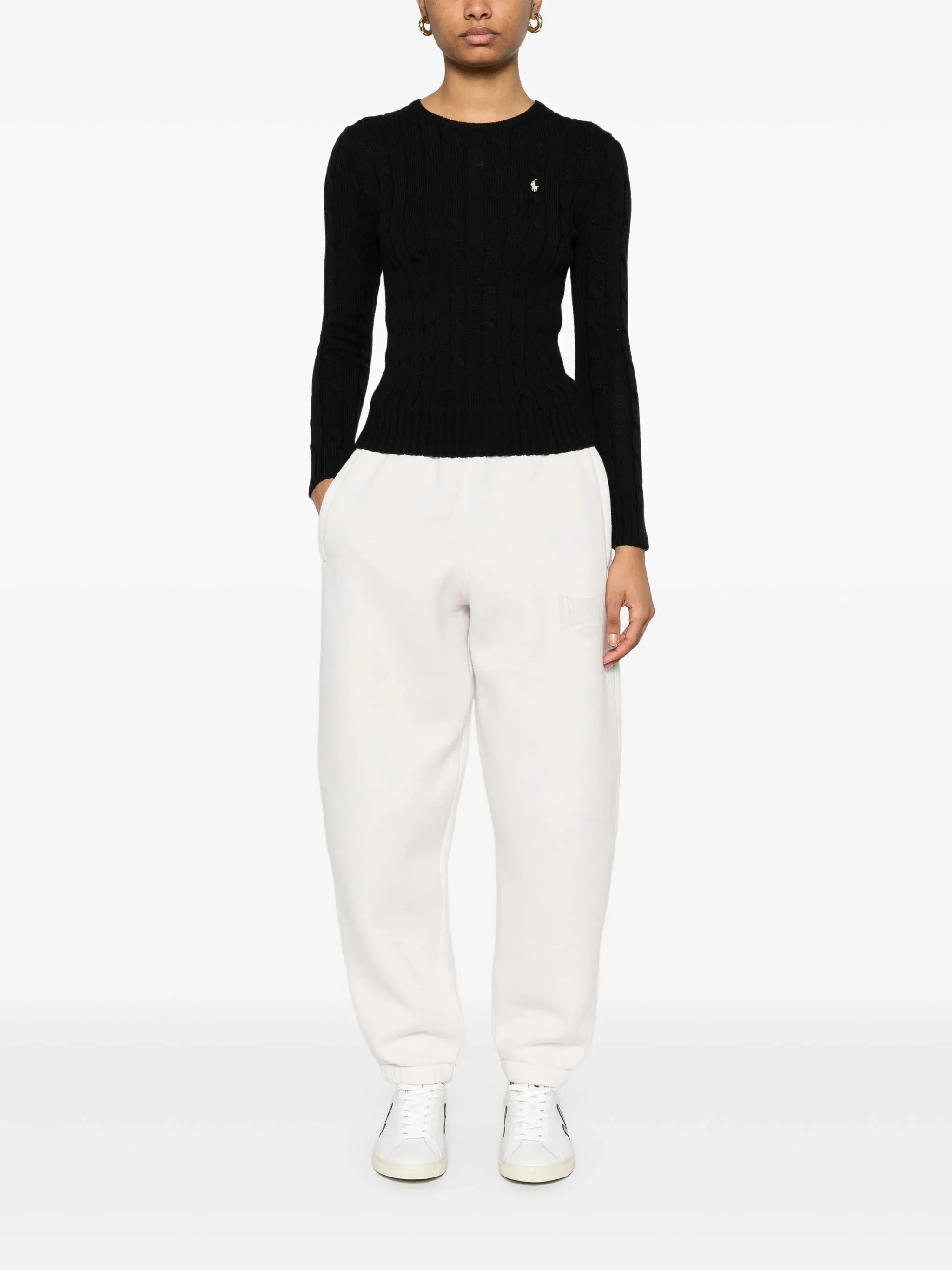 POLO RALPH LAUREN - Women Cable Knit Cotton Crewneck Sweater