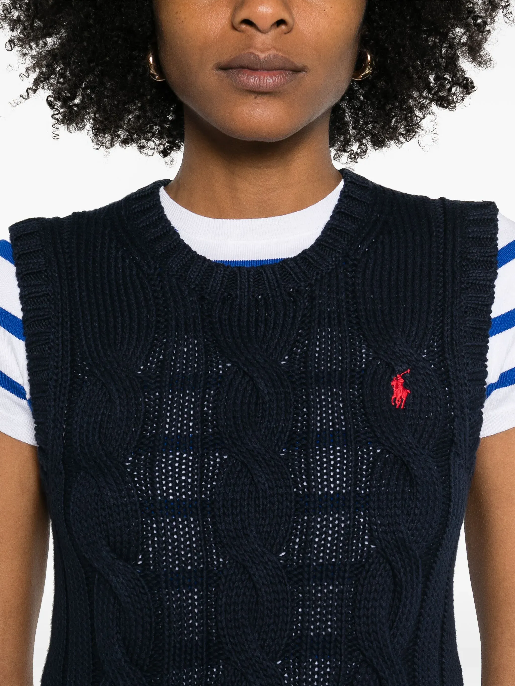 POLO RALPH LAUREN - Women Sleeveless Cable-Knit Sweater