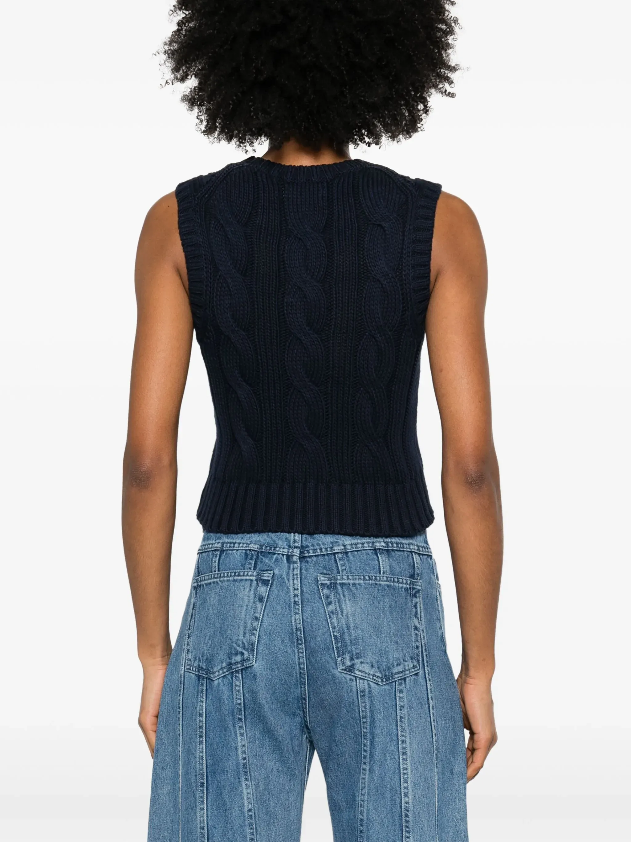 POLO RALPH LAUREN - Women Sleeveless Cable-Knit Sweater
