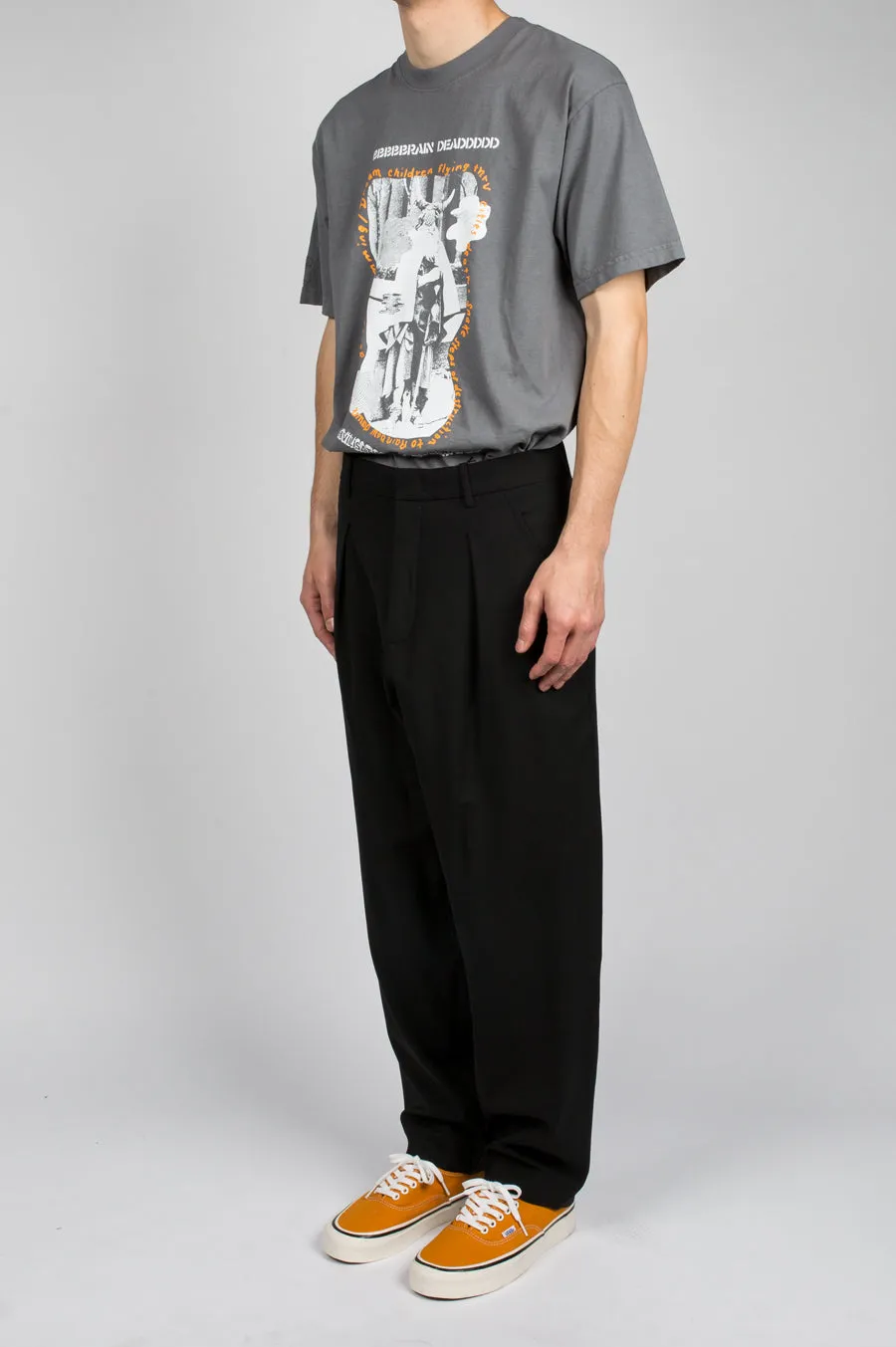 SECOND LAYER PLEATED BILLOWED TROUSER BLACK