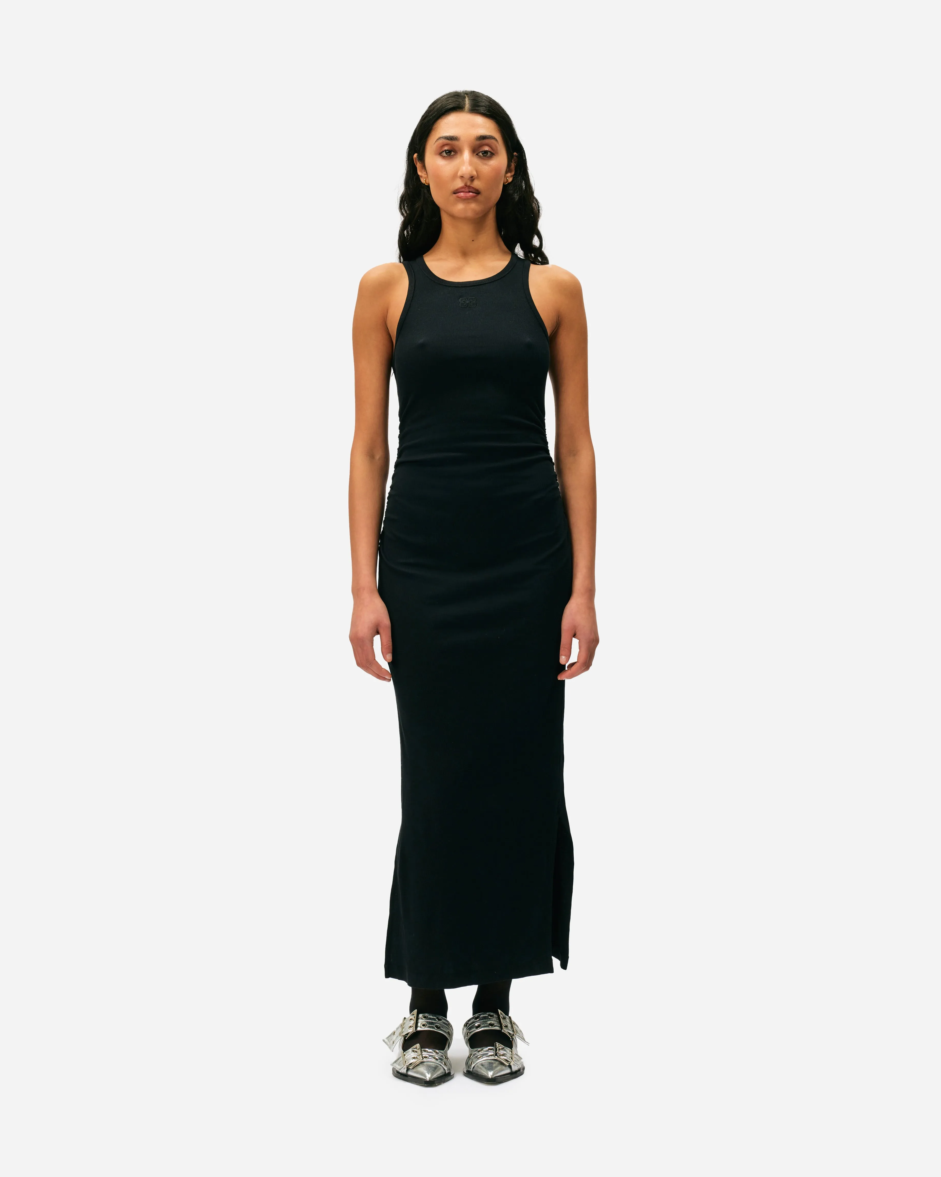Soft Cotton Rib Tank Top Long Dress