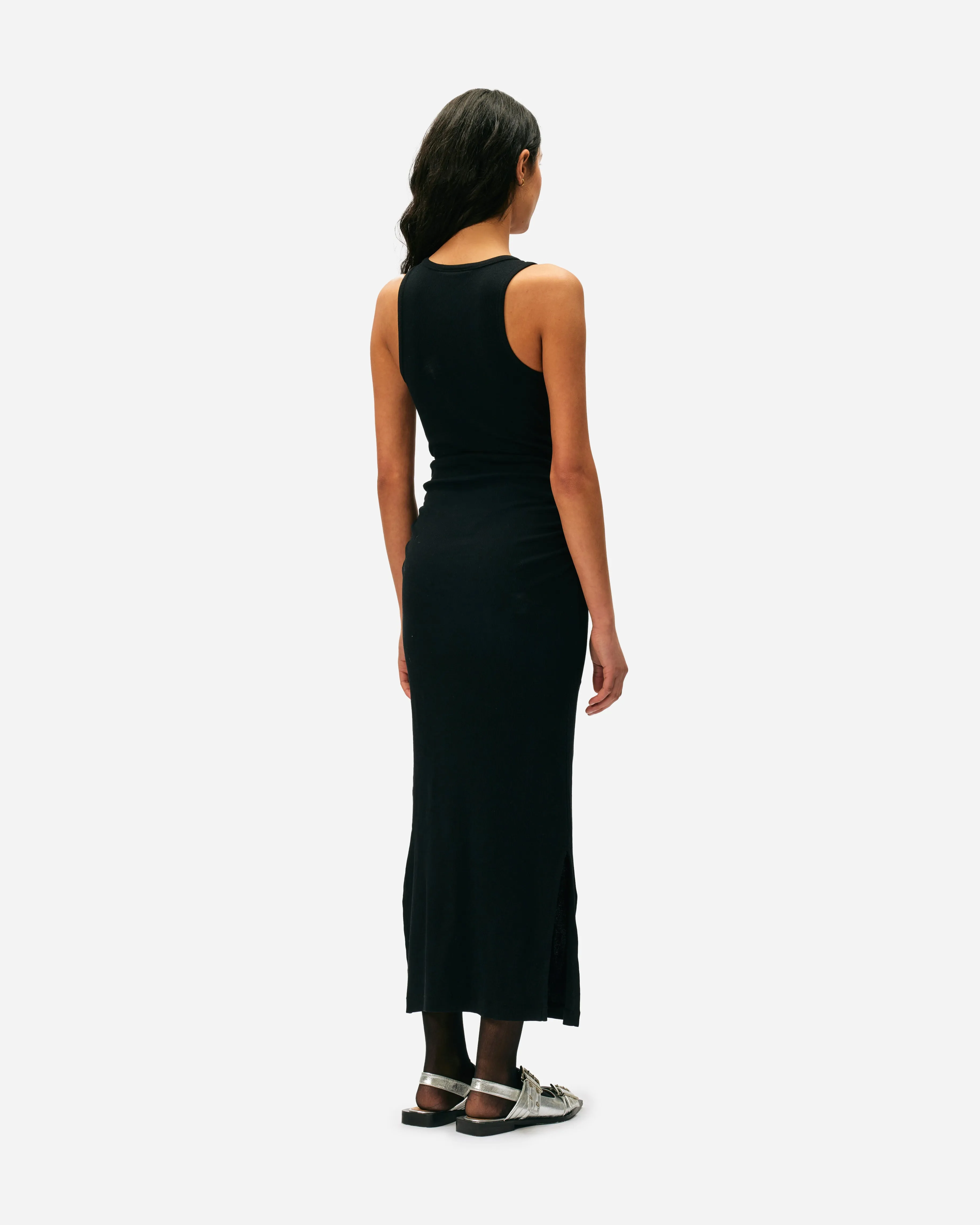 Soft Cotton Rib Tank Top Long Dress