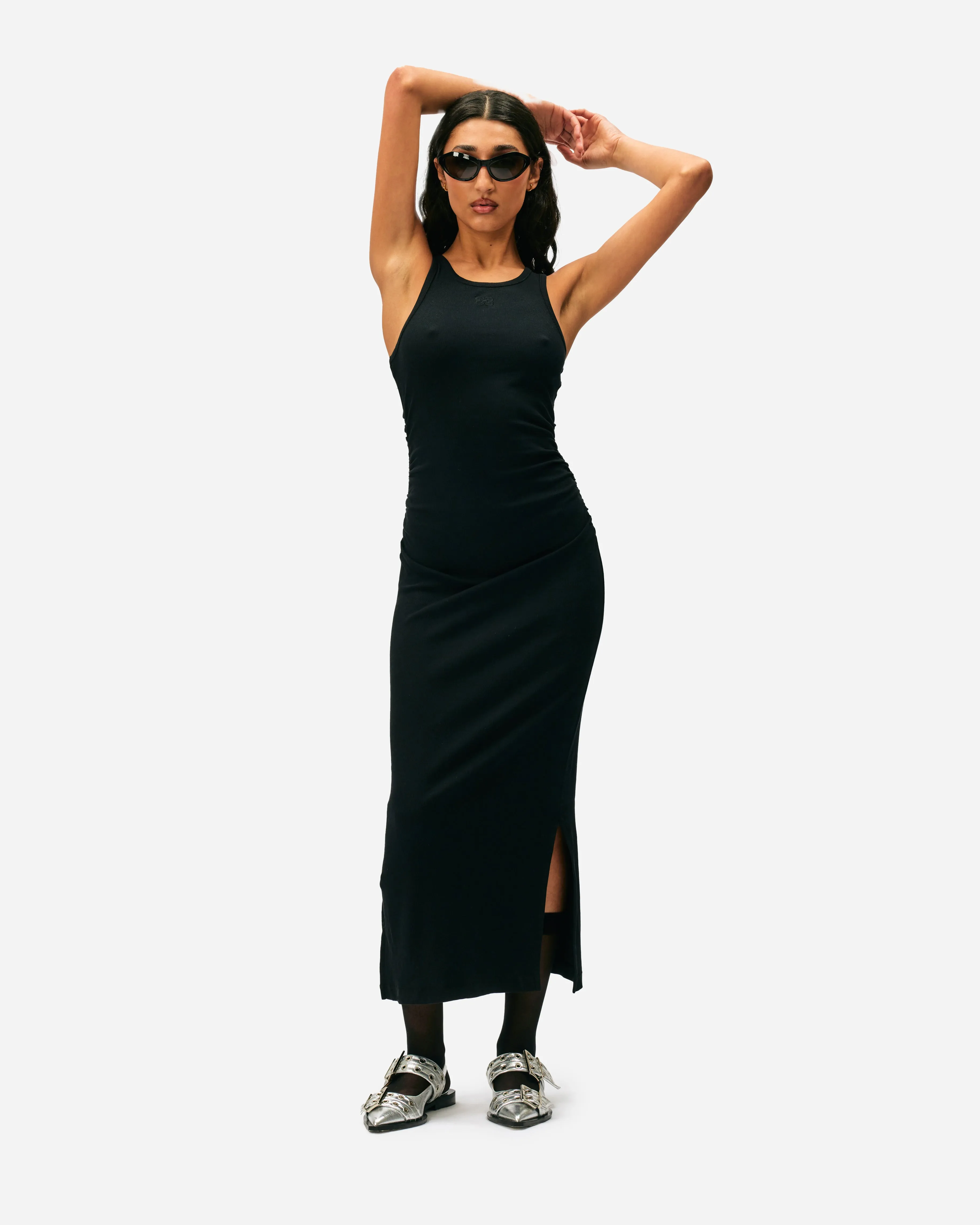 Soft Cotton Rib Tank Top Long Dress