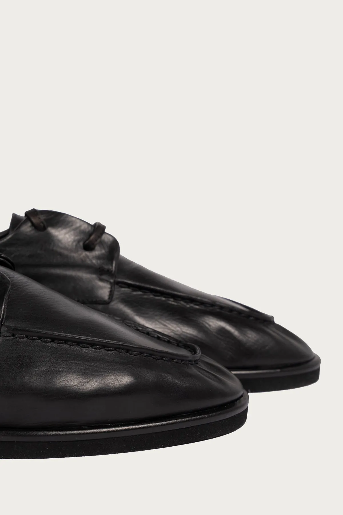 Soft Leather Deck Shoes - Black