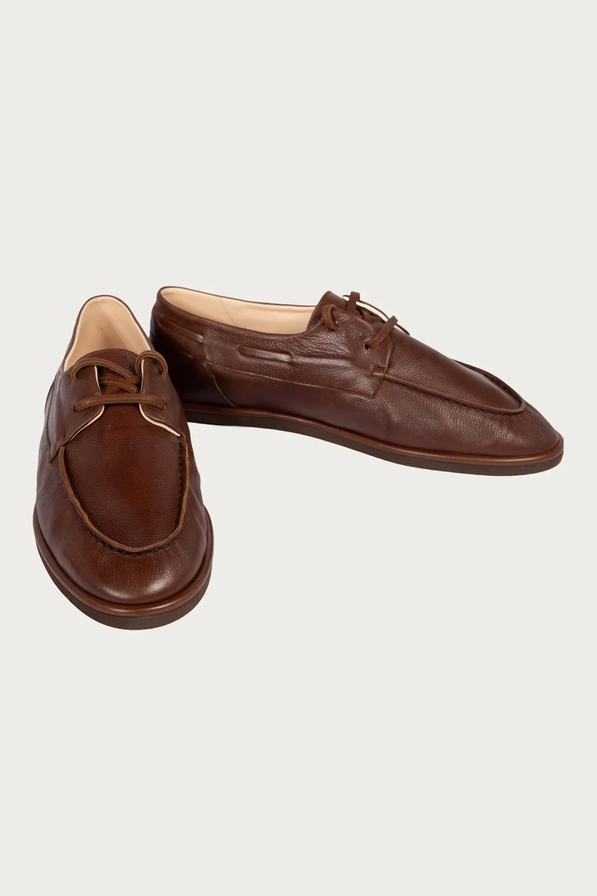 Soft Leather Deck Shoes - Brown
