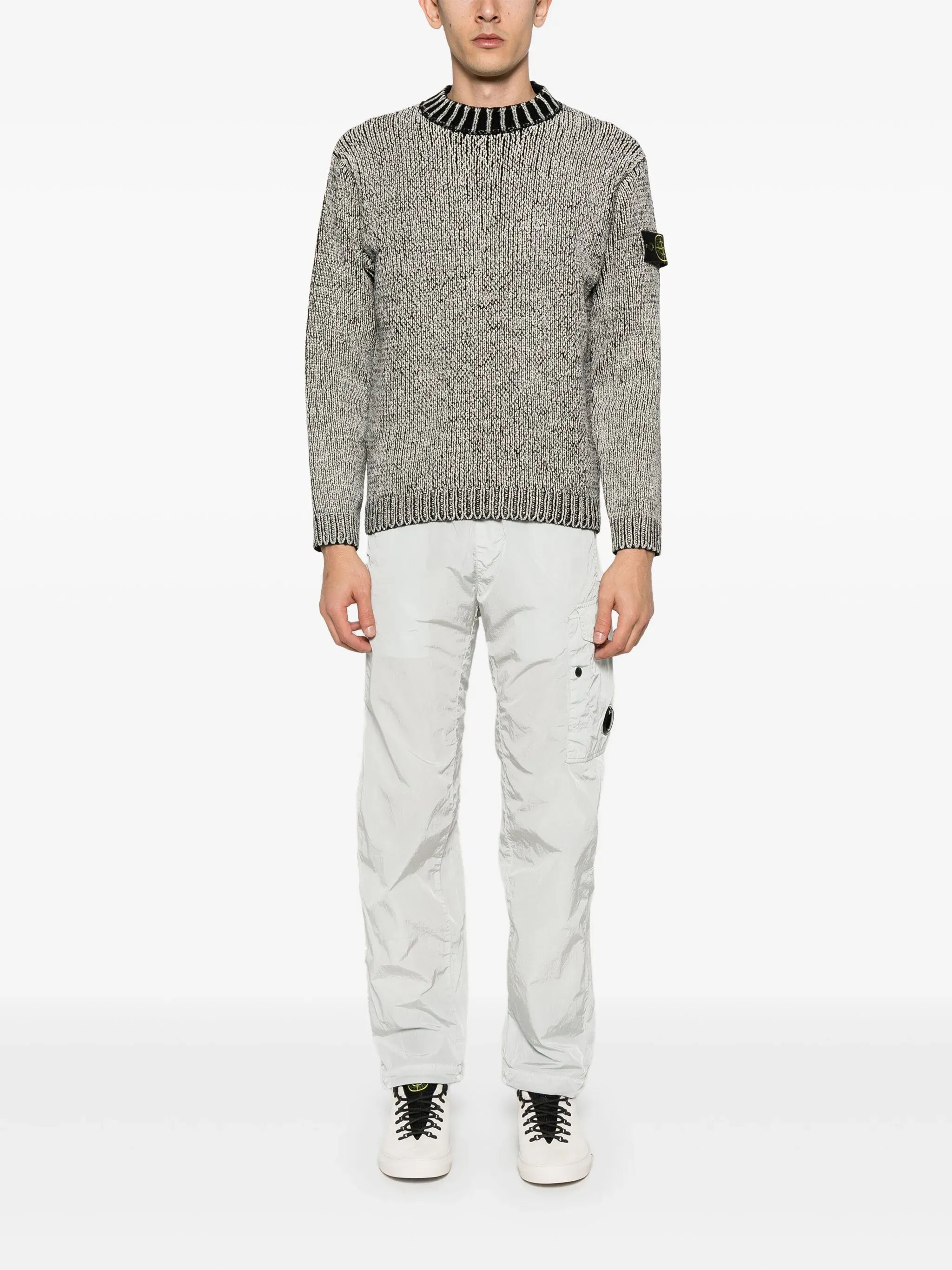 STONE ISLAND - Men Chenille Mock Neck Jumper