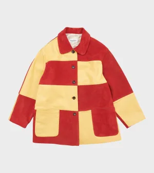 Suede Checked Quinn Jacket Red/Yellow