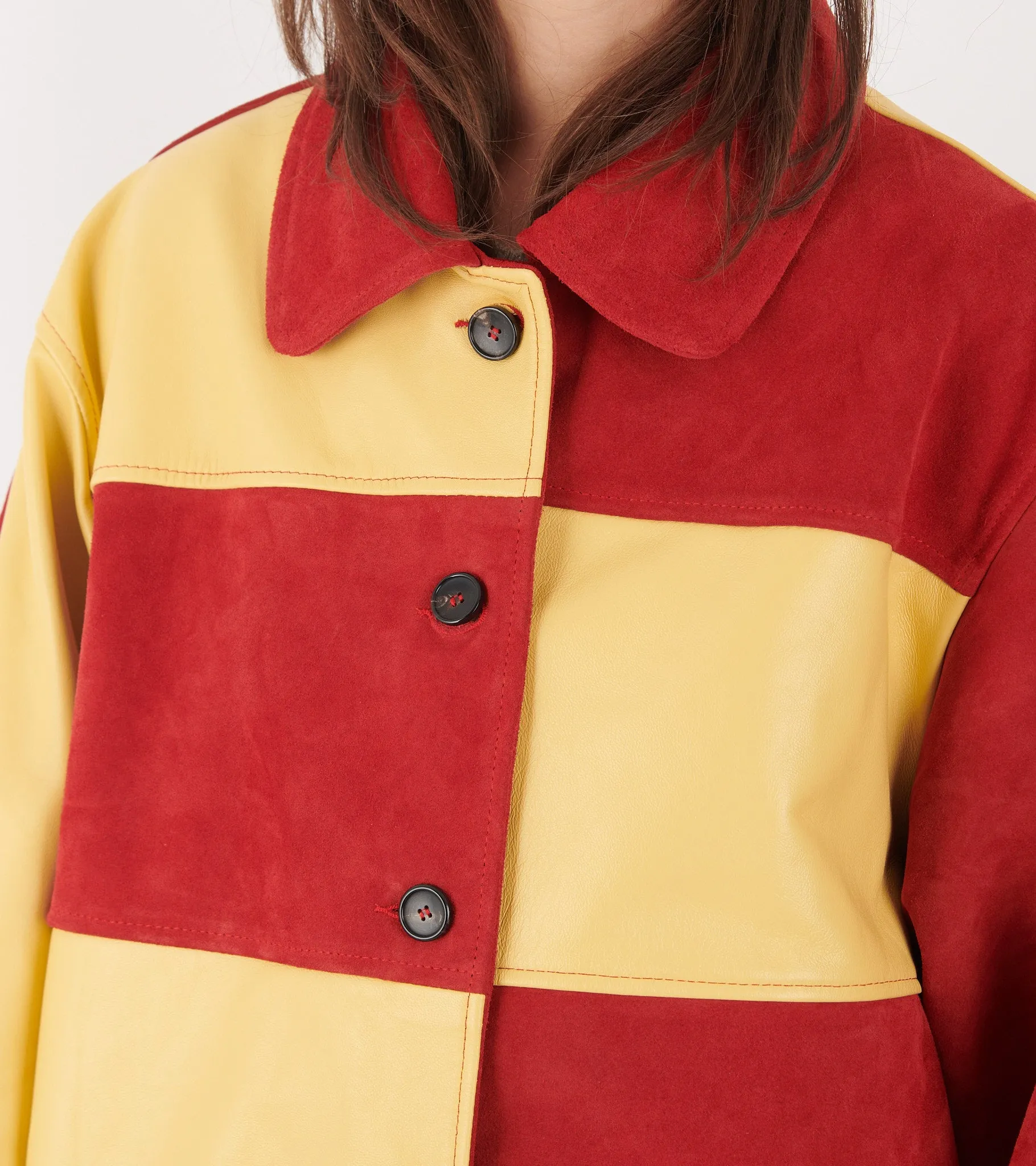 Suede Checked Quinn Jacket Red/Yellow