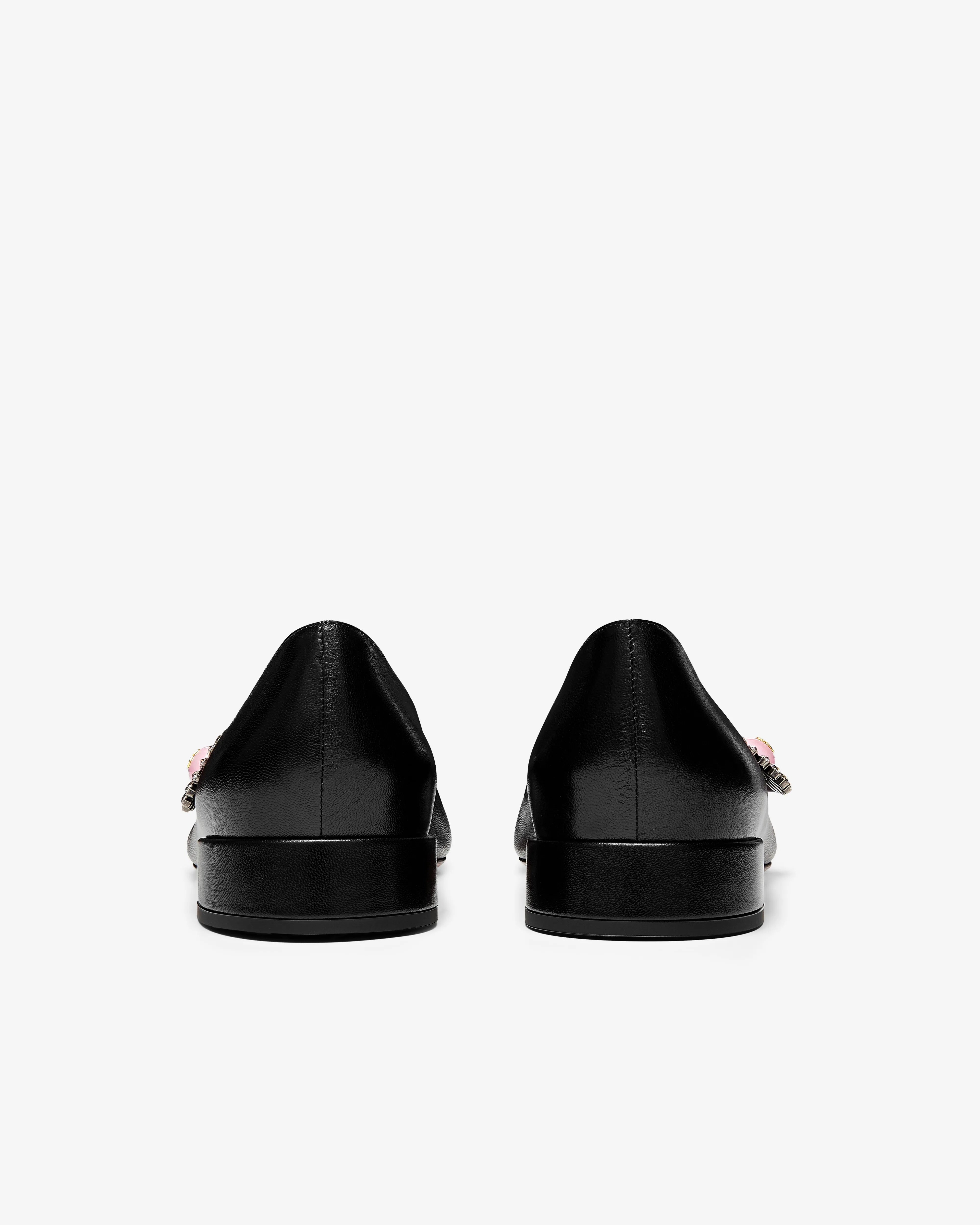 Valentino - Women's Mary-Jane Preshoes Ballerina - (Black/Crystal/Pink)