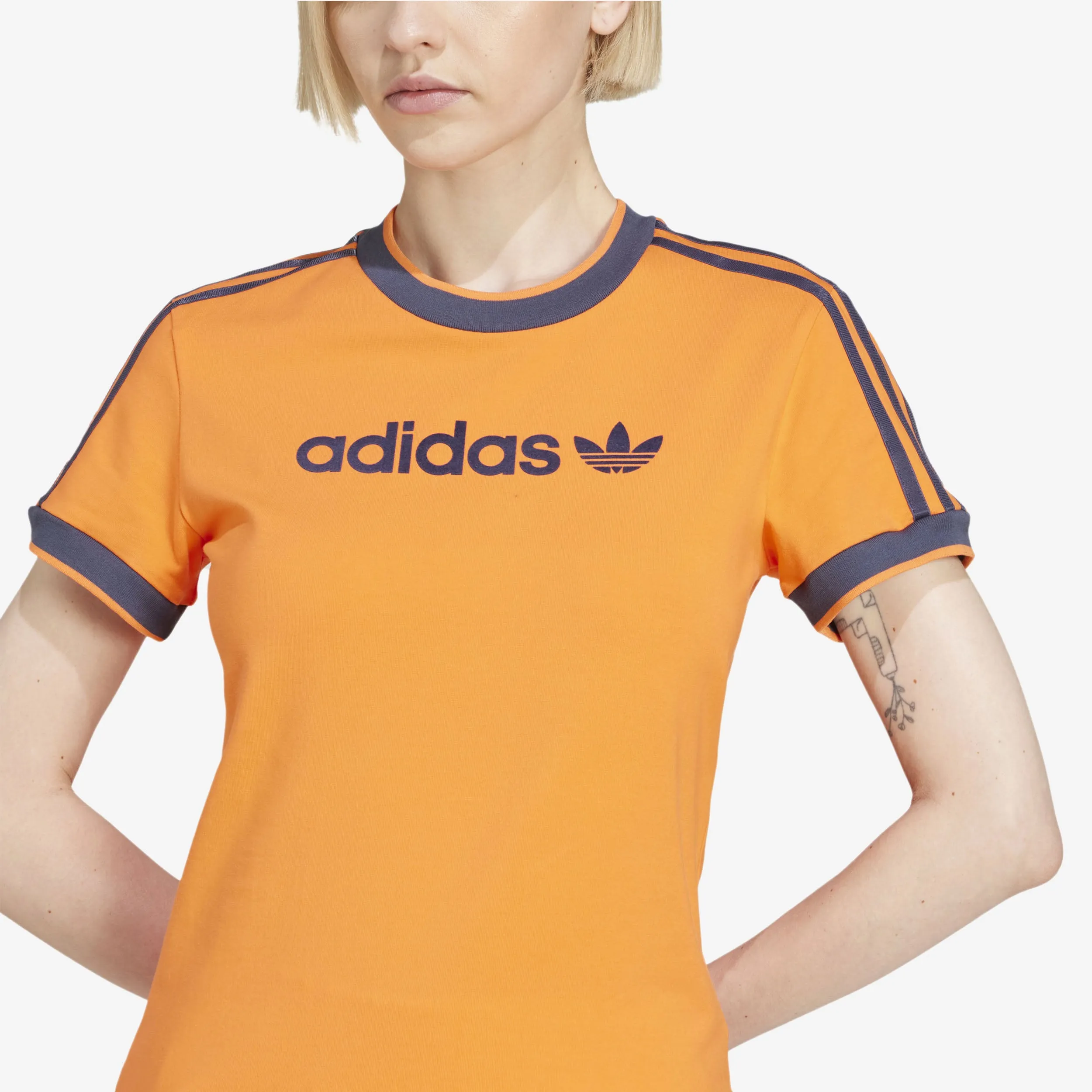 Wmns Linear Logo 3 Stripes Tee
