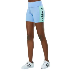 WOMEN'S ADIDAS ORIGINALS HIGH SHINE SHORTS BLUE GREEN