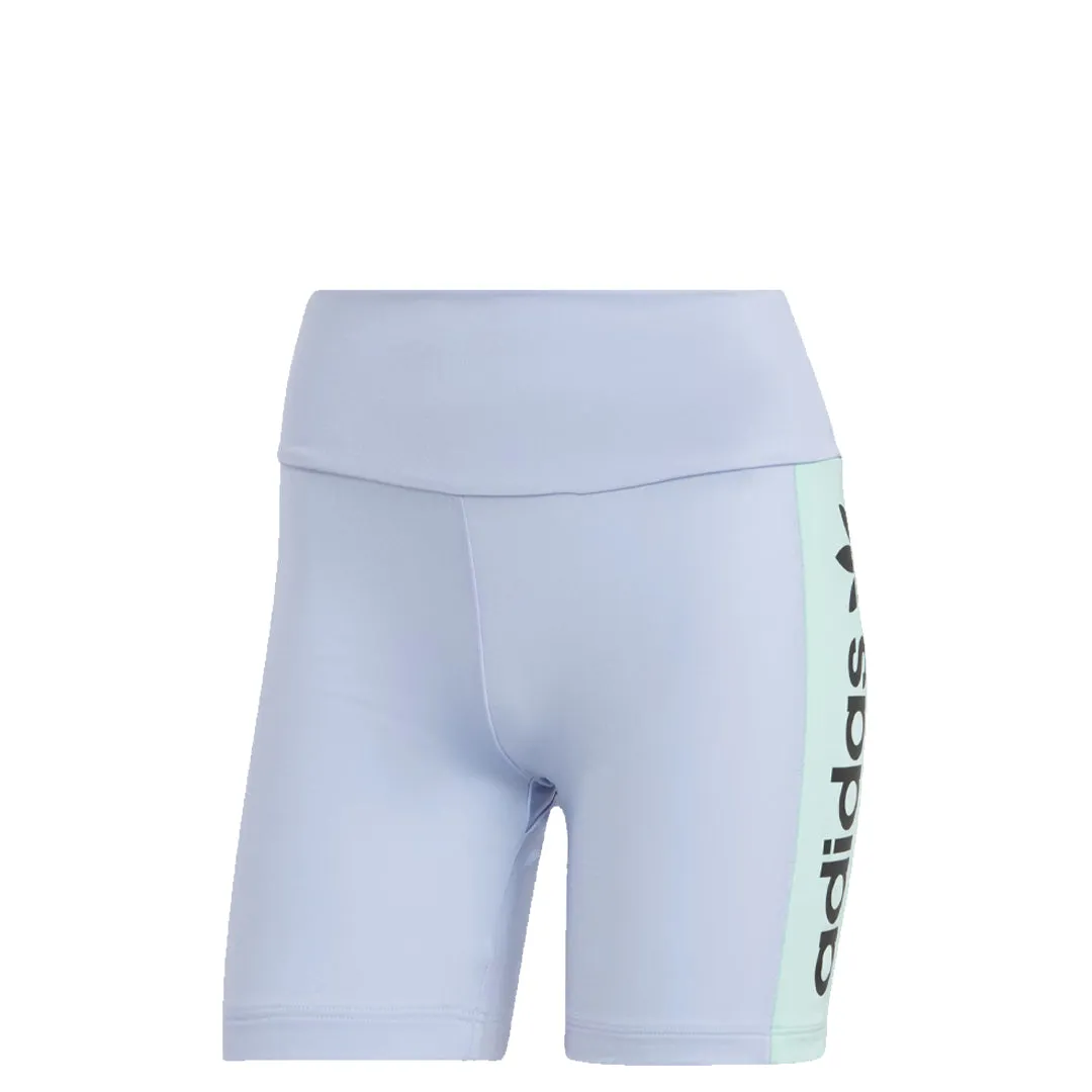 WOMEN'S ADIDAS ORIGINALS HIGH SHINE SHORTS BLUE GREEN
